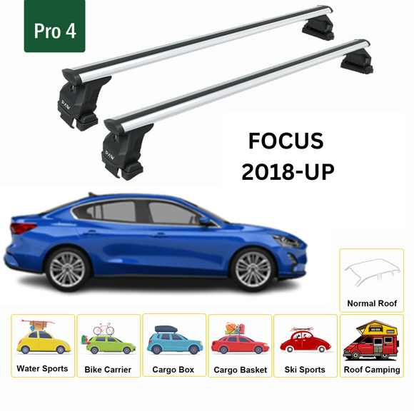 For Ford Focus Sedan (C519) 2018-2025 Roof Rack Cross Bars Normal Roof Alu Silver