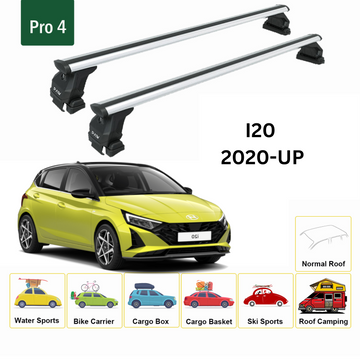 For Hyundai i20 2020-2025 Roof Rack Cross Bars Normal Roof Alu Silver - 0
