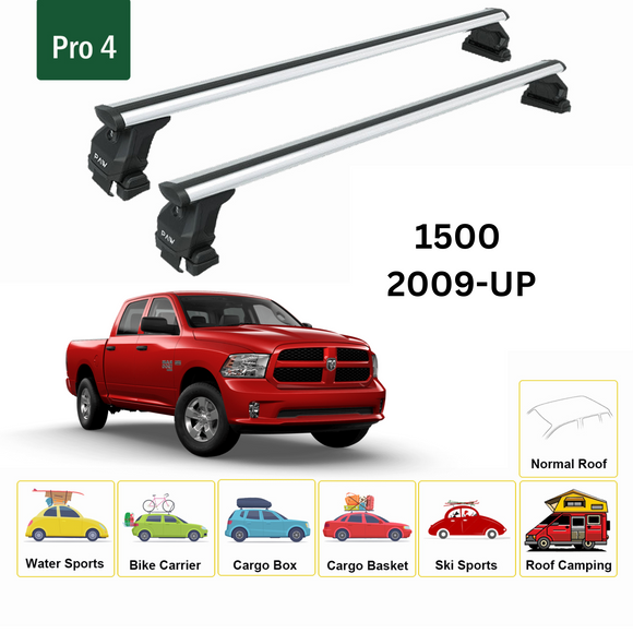 For Ram 1500 2009-2018 Roof Rack Cross Bars Normal Roof Alu Silver