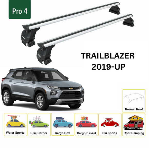 For Chevrolet Trailblazer 2019-2025 Roof Rack Cross Bars Normal Roof Alu Silver