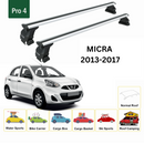 For Nissan Micra K13 2013-2017 Roof Rack Cross Bars Normal Roof Alu Black-2
