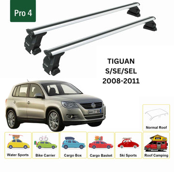 For Volkswagen Tiguan 2008-2011 Roof Rack Cross Bar Normal Roof Alu Silver - 0