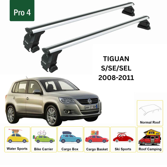 For Volkswagen Tiguan 2008-2011 Roof Rack Cross Bar Normal Roof Alu Silver