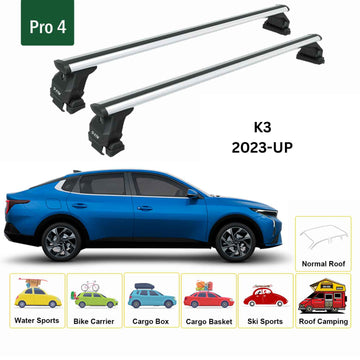 For Kia K3 2023-2025 Roof Rack Cross Bars Normal Roof Alu Silver - 0