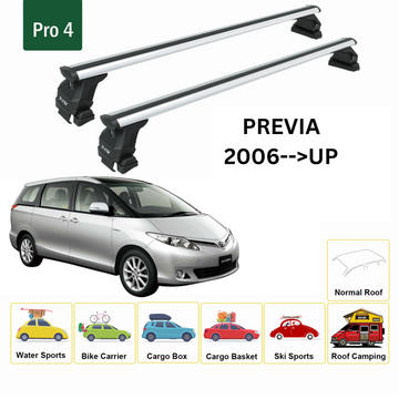 For Toyota Previa 2006-2019 Roof Rack Cross Bars Normal Roof Alu Silver - 0