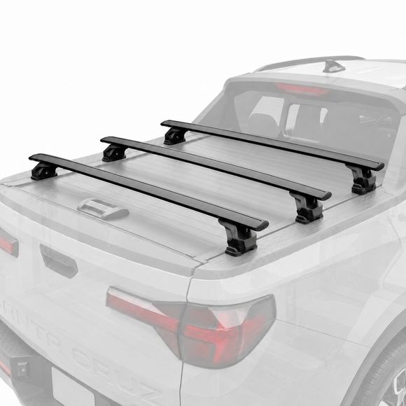 For Hyundai Santa Cruz Bed Rack Cross Bars, Black, 3 Qty