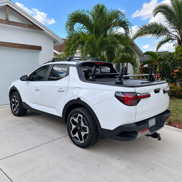 For Hyundai Santa Cruz Bed Rack + Roof Rack and 8-Piece Load Stop, Silver