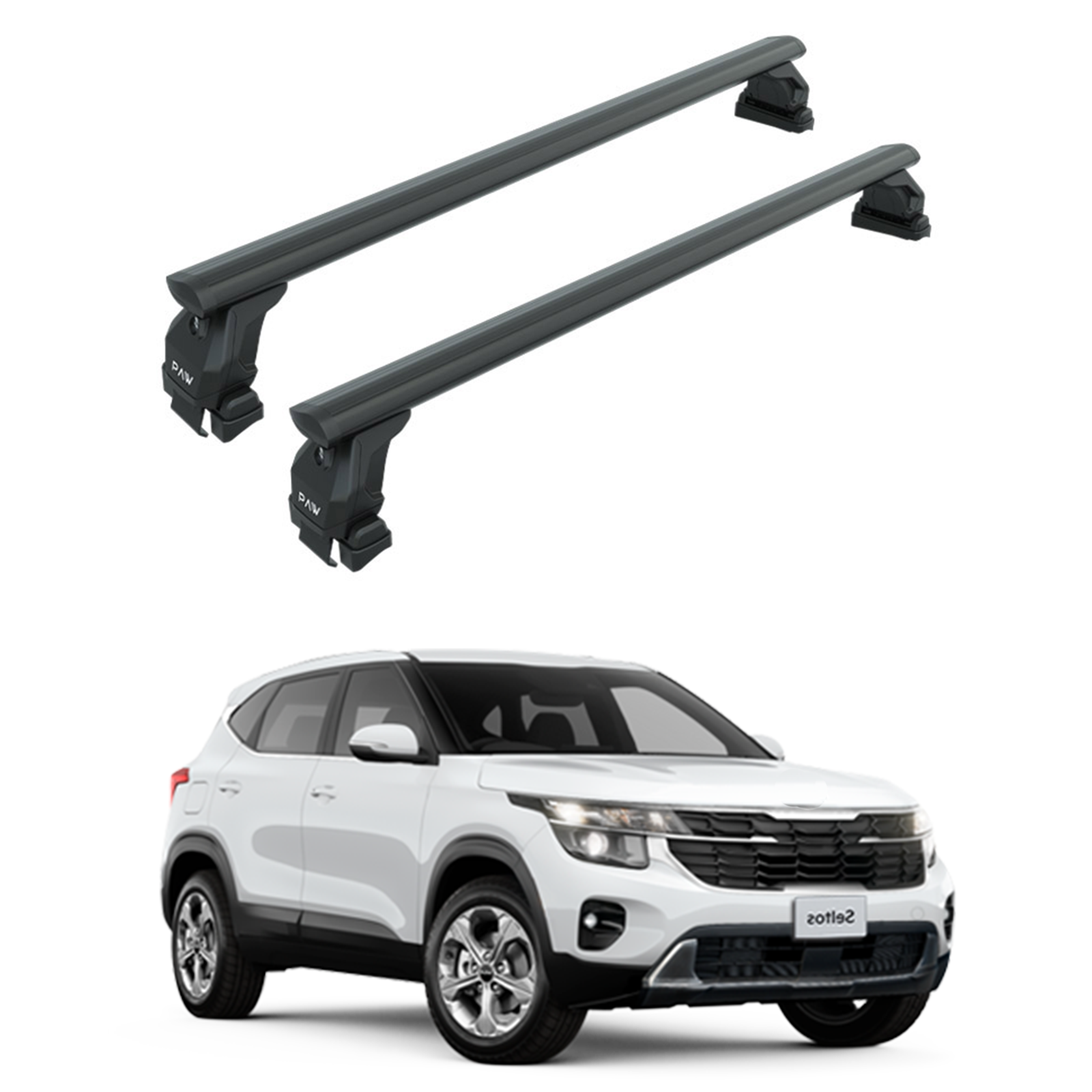 Für Kia Seltos LX 2022-Up Dachträgersystem, Aluminium-Querstange, Metallhalterung, abschließbar, Schwarz (ETIKET DEGISTIRELECEK)