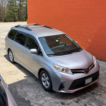Toyota Sienna (XL30) 2011-2020 Roof Rack Cross Bars Raised Rail, Black product image