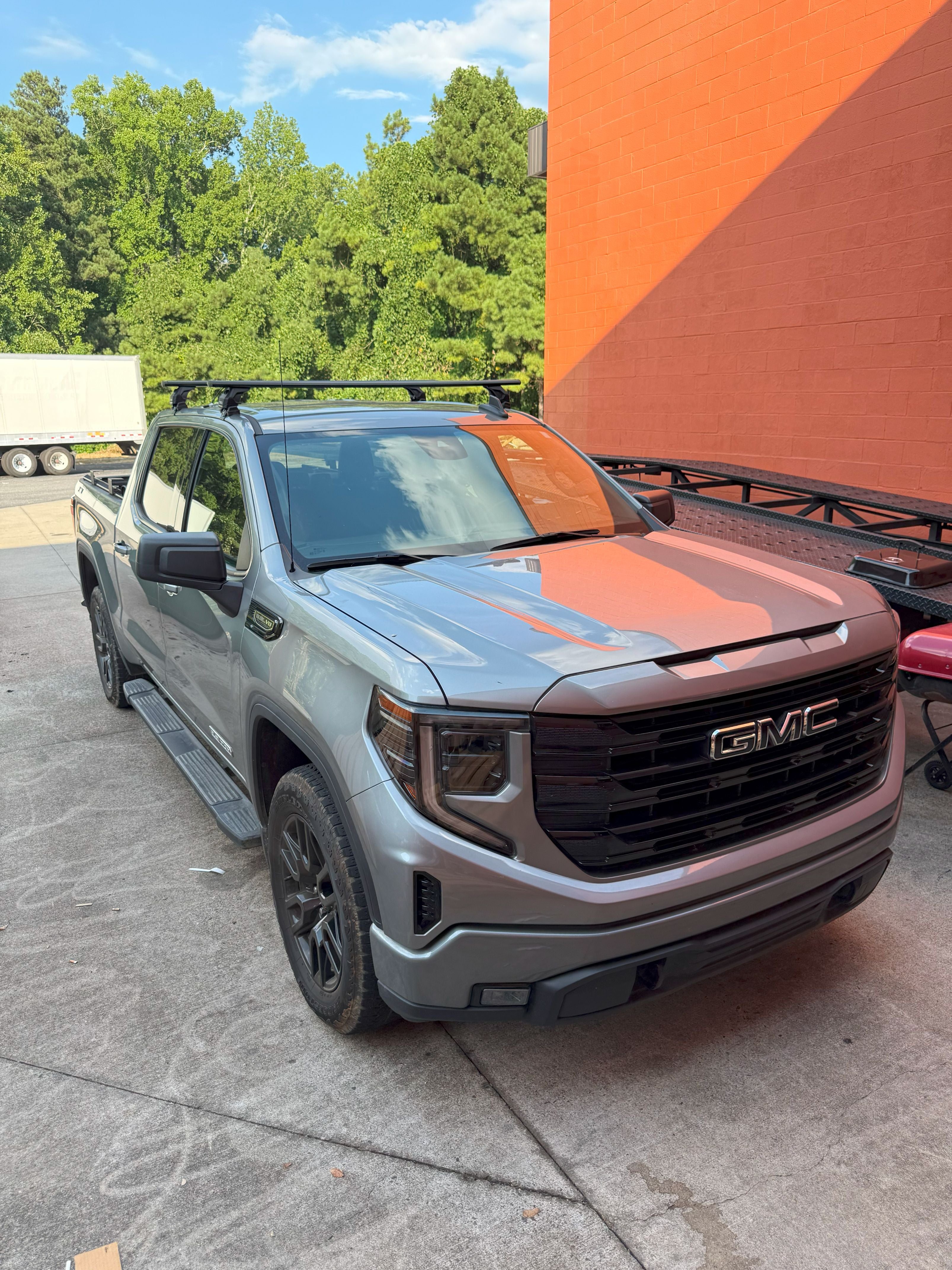 Für GMC Sierra 2500 2020-Up Dachträgersystem, Aluminium-Querstange, Metallhalterung, abschließbar, Schwarz 