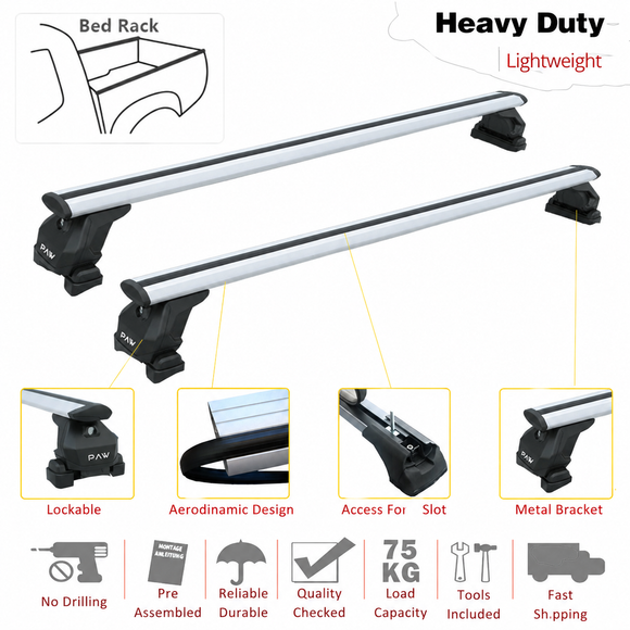 Kompatibel mit Hyundai Santa Cruz Truck Bed Rack Black Color