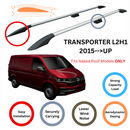 Für Volkswagen Transporter T6 SWB 2015-Up Dachseitenschiene und Dachträger-Querstange Alu Silber-2
