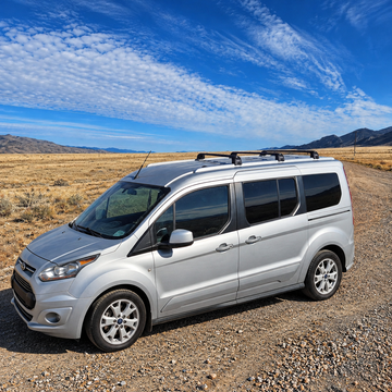 For Ford Transit Connect 2013-2023 Roof Rack Cross Bars (3QTY) Flush Rail, Black - 4 Load Stop for Free! - 0