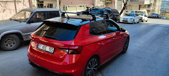 Für Skoda Octavia 2019-Up Dachträgersystem Träger Querstangen Aluminium abschließbar Hochwertige Metallhalterung Schwarz 