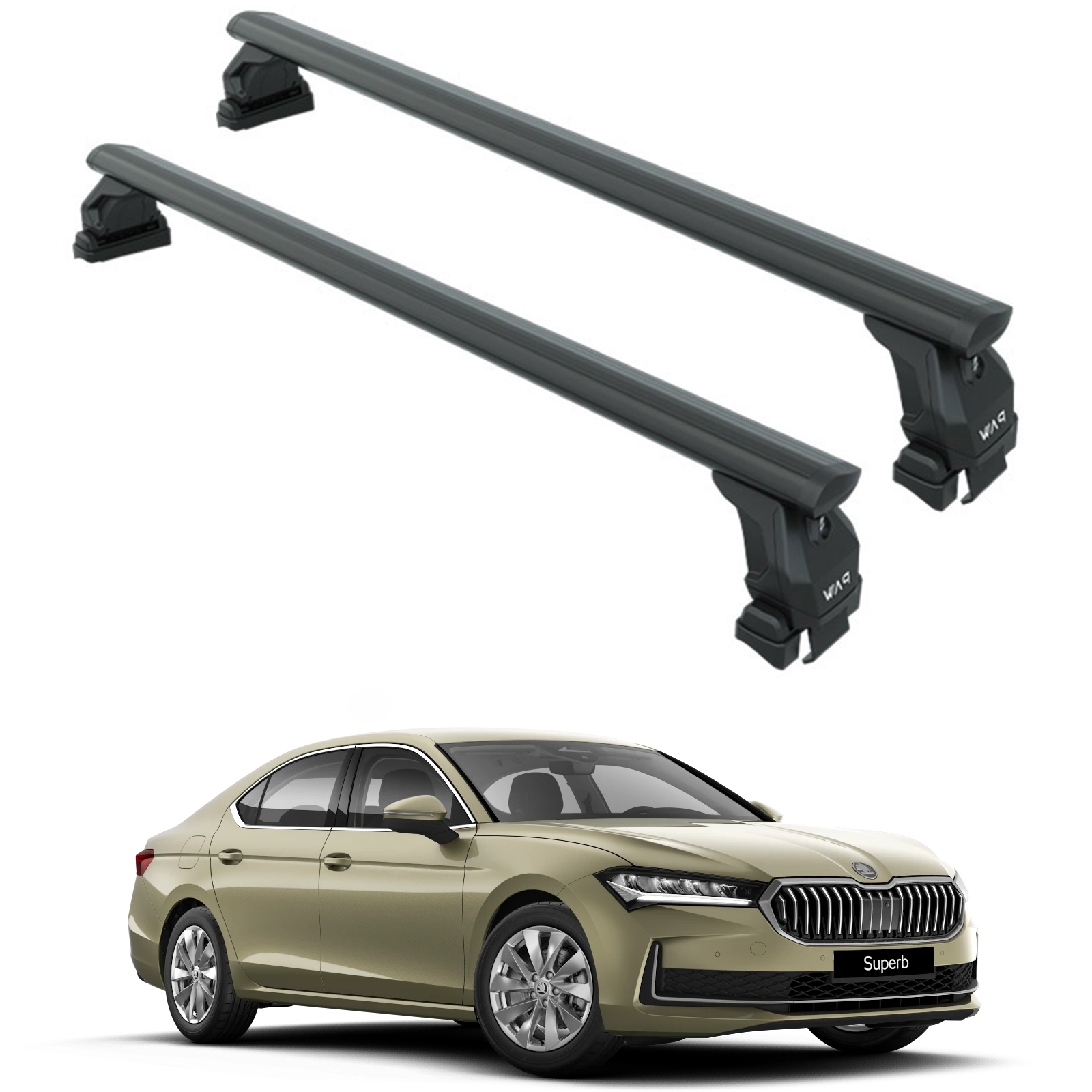 For Skoda Superb Sedan B9 (2024-2025) Aluminum Roof Rack System Carrier Cross Bars Black