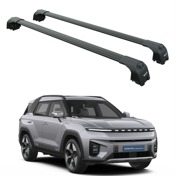 For KGM Torres EVX 2024-2025 Roof Rack System, Aluminium Cross Bar, Flush Rail, Black