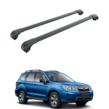 For Subaru Forester SJ (2013-2018) Roof Rack Cross Bars Raised Rail, Black