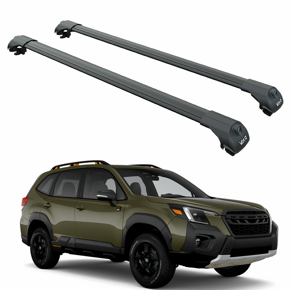 Für Subaru Forester Wilderness 2022-Up Dachträger Querträger Metallhalterung Erhöhte Schiene Alu Silber