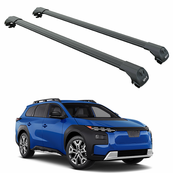 For Subaru Trailseeker Roof Rack Cross Bars Raised Rail, Black