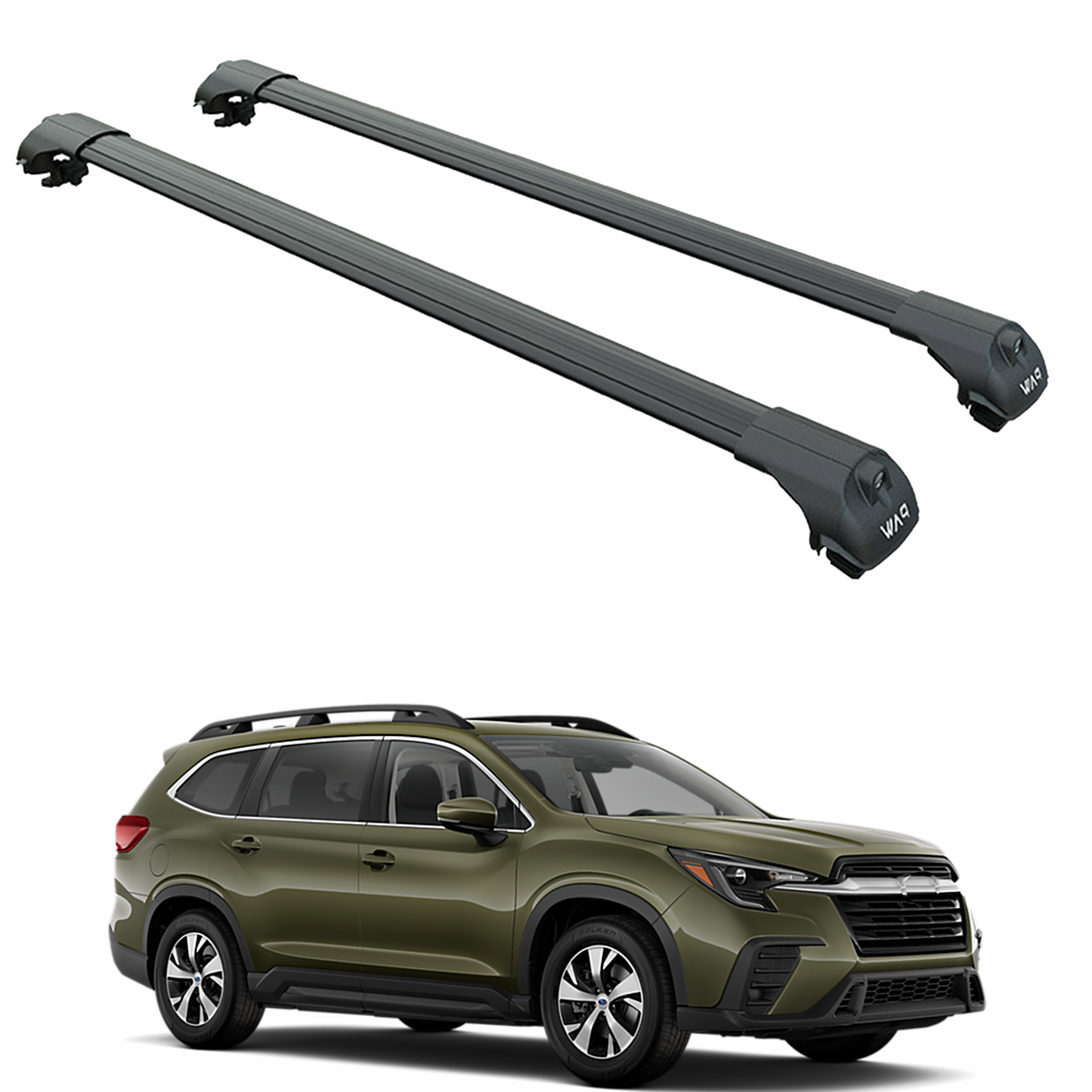 For Subaru Ascent 2019-2025 Roof Rack Cross Bars Raised Rail Alu Black