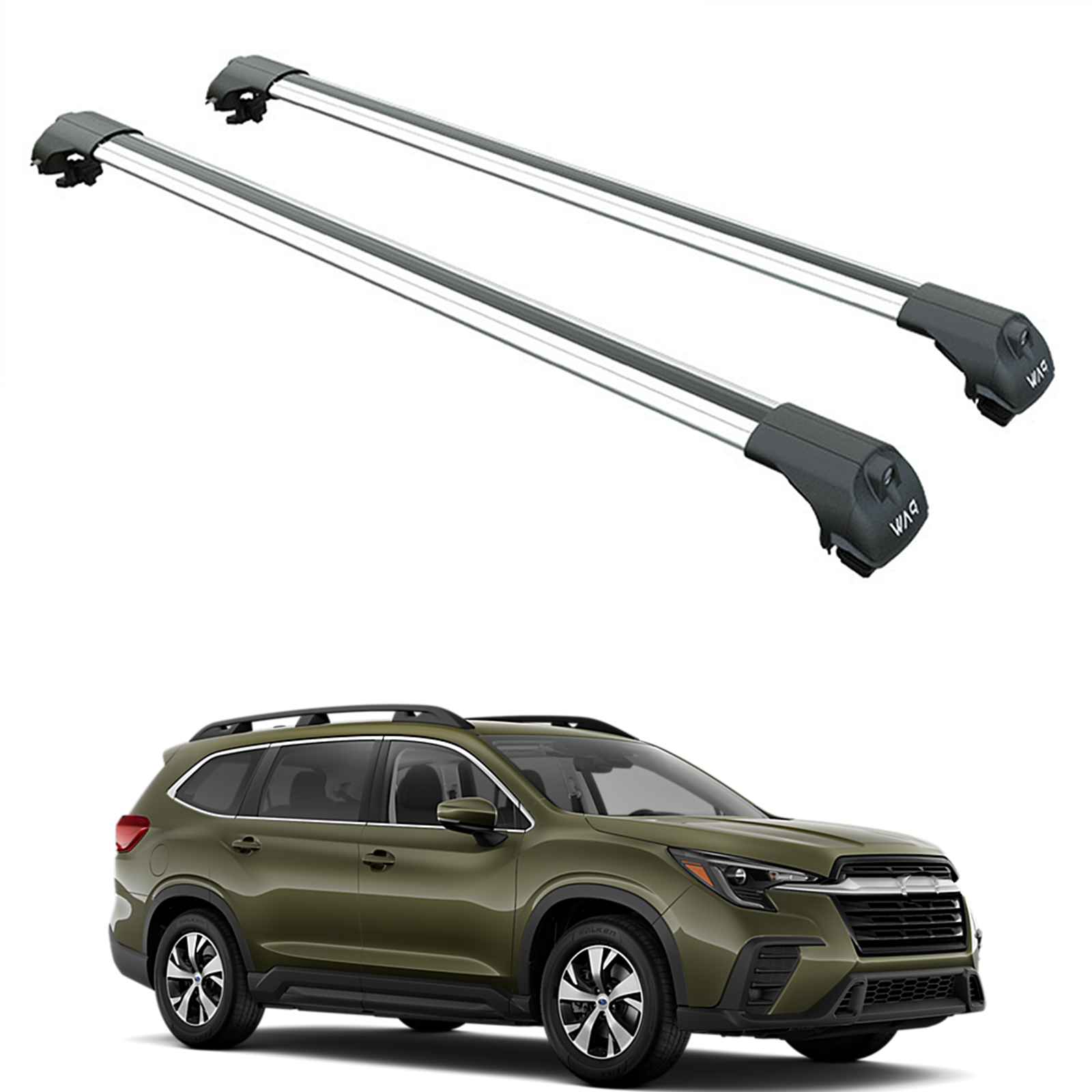 Für Subaru Ascent 2019-Up Dachträger Querträger Metallhalterung Erhöhte Schiene Alu Silber