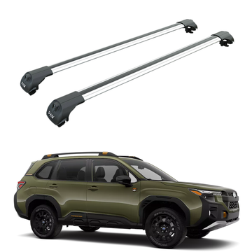 For Subaru Forester Wilderness 2025-2026 Roof Rack Cross Bars Raised Rail Silver
