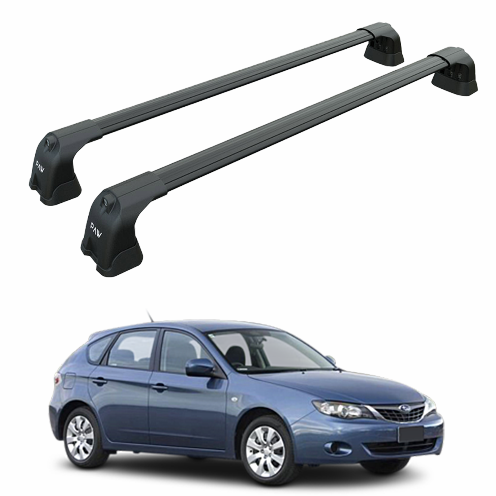 Für Subaru Impreza 2008-UP Dachträger Querstange Metallhalterung Fixpunkt Alu Schwarz