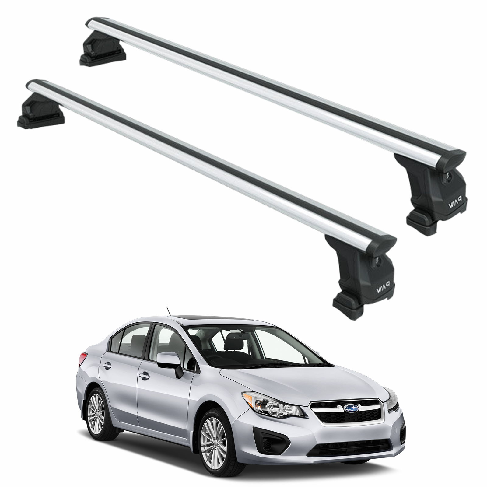 Für Subaru Impreza WRX 2008-UP Dachträger Querstange Metallhalterung Fixpunkt Alu Silber