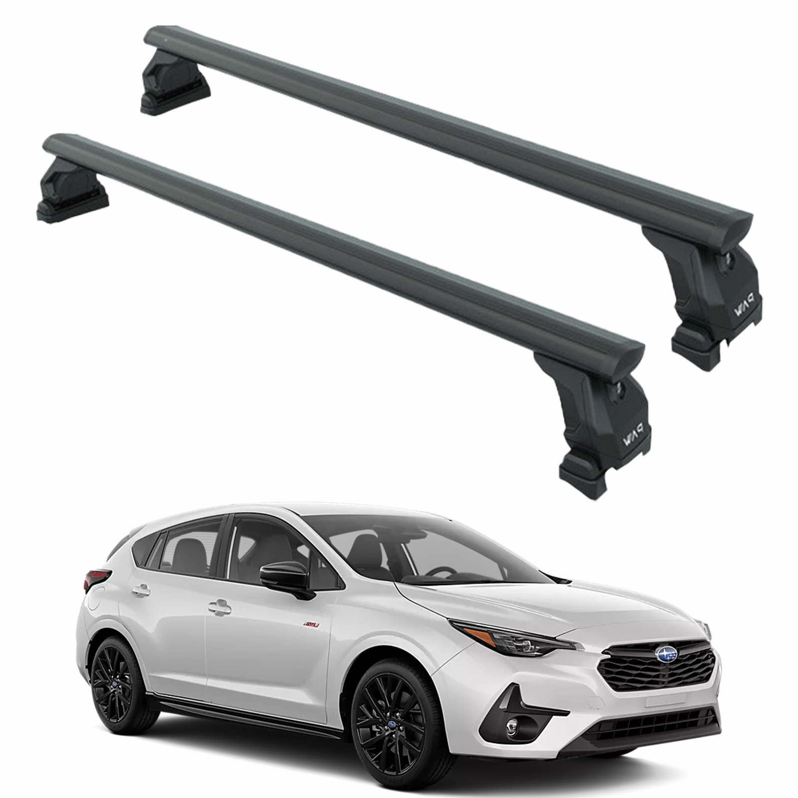 Für Subaru Impreza WRX 2008-UP Dachträger Querstange Metallhalterung Fixpunkt Alu Schwarz