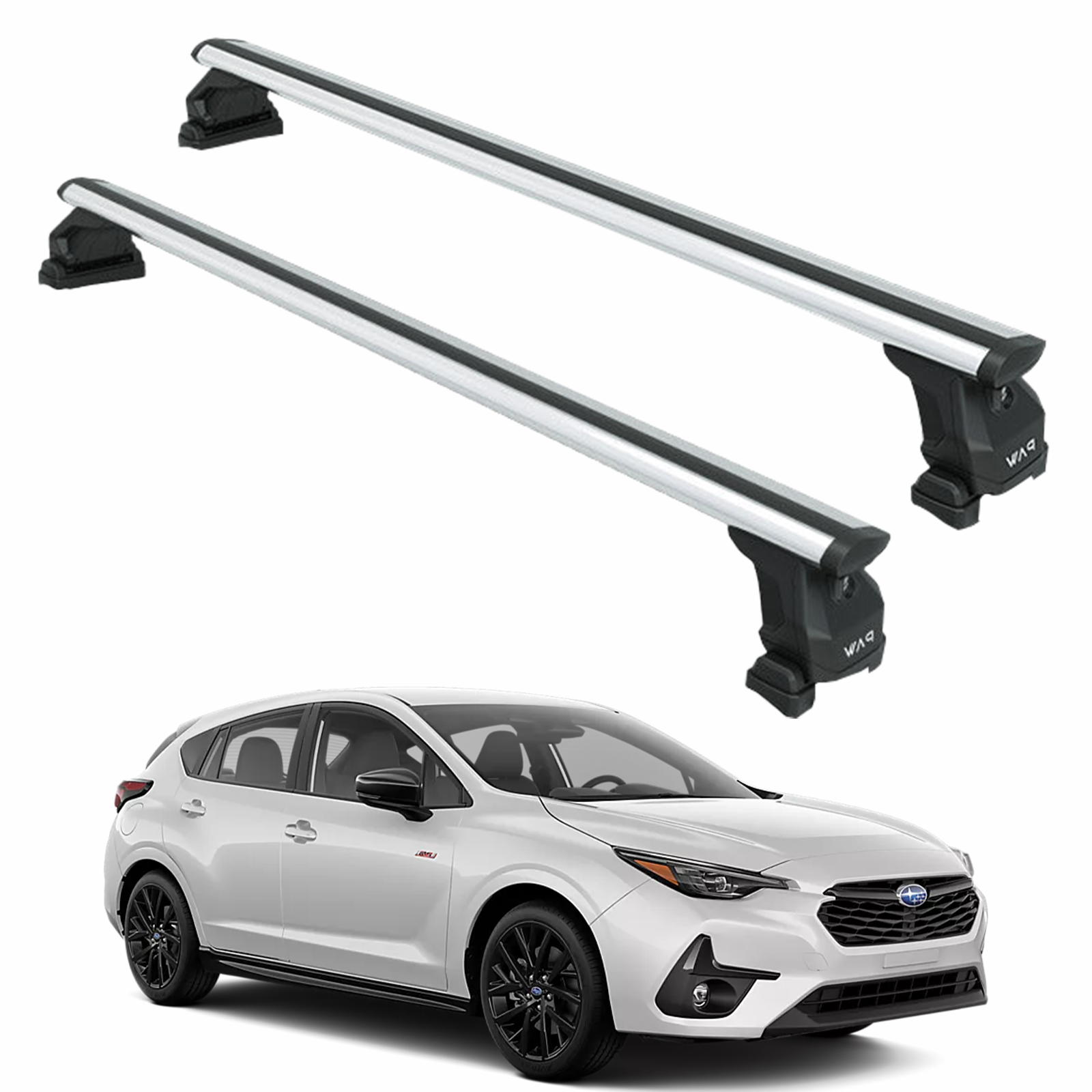 Für Subaru Impreza WRX 2008-UP Dachträger Querstange Metallhalterung Fixpunkt Alu Schwarz