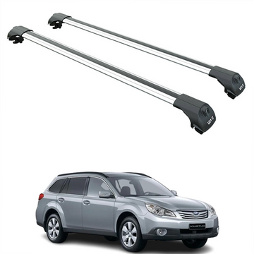 For Subaru Outback B14 2009-2014 Roof Rack Cross Bars Flush Rail Alu Silver