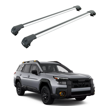 Subaru Outback Wilderness (2026-Up) Roof Rack Cross Bars Raised Rail, Silver