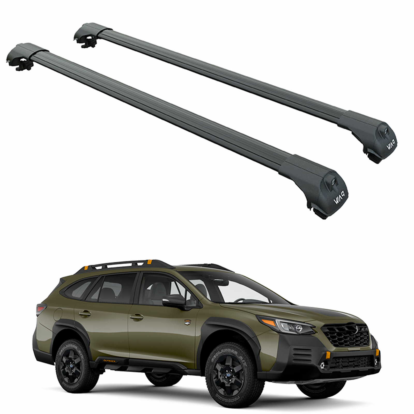 For Subaru Outback Wilderness 2021-2025 Roof Rack Cross Bars Raised Rail Alu Black