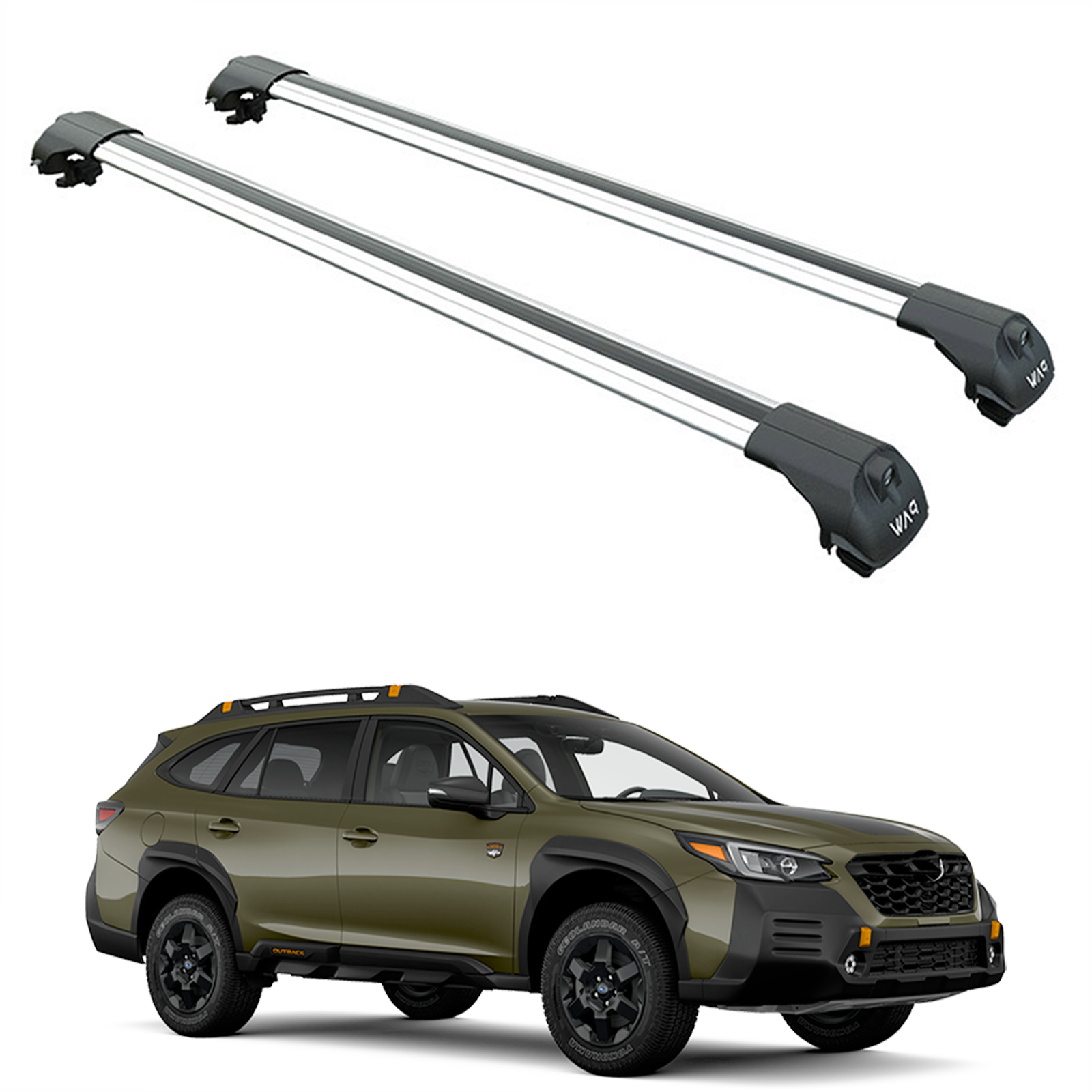 For Subaru Outback Wilderness 2021-2025 Roof Rack Cross Bars Raised Rail Alu Silver