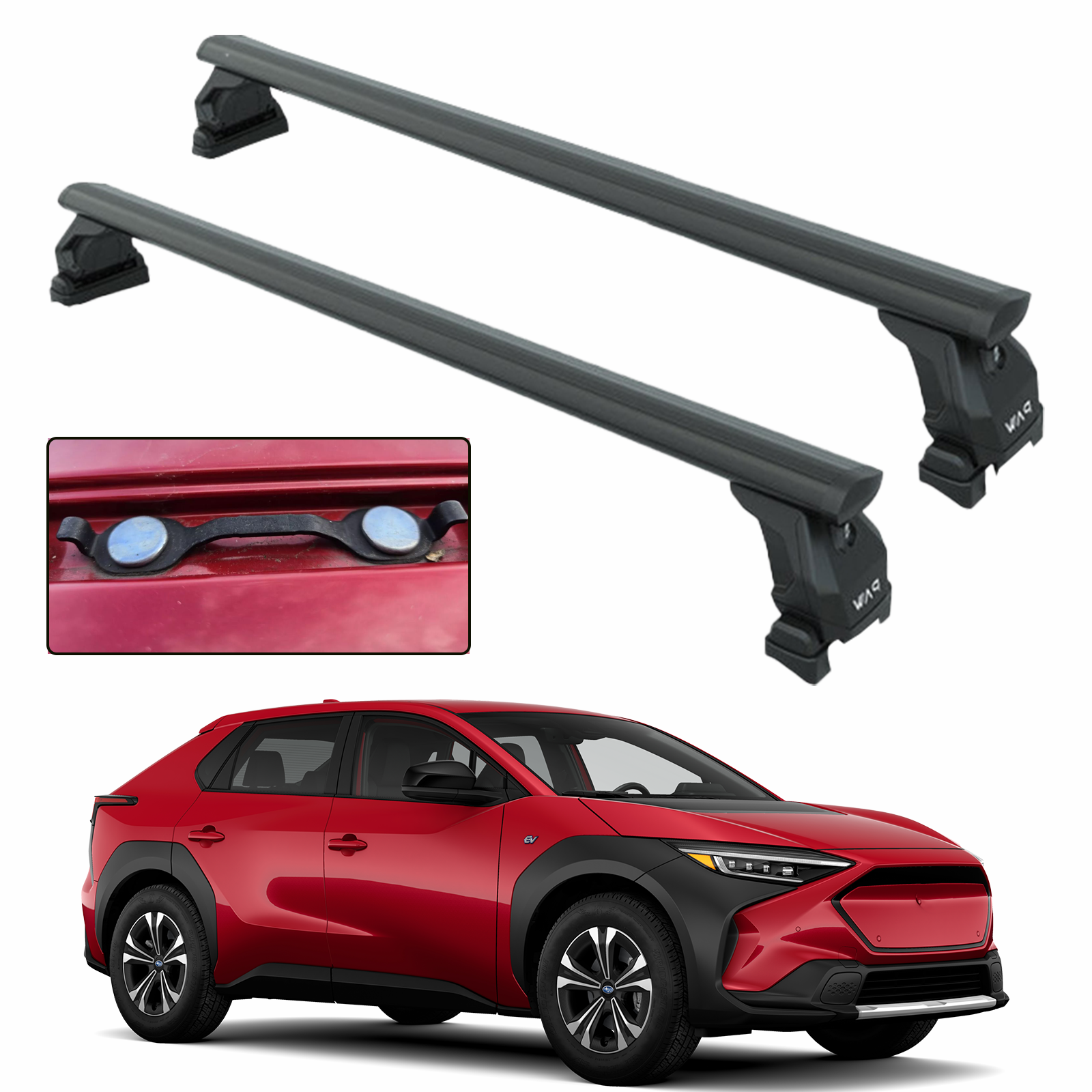 For Subaru Solterra Premium Roof Rack Cross Bars Fix Point Rail Alu Black