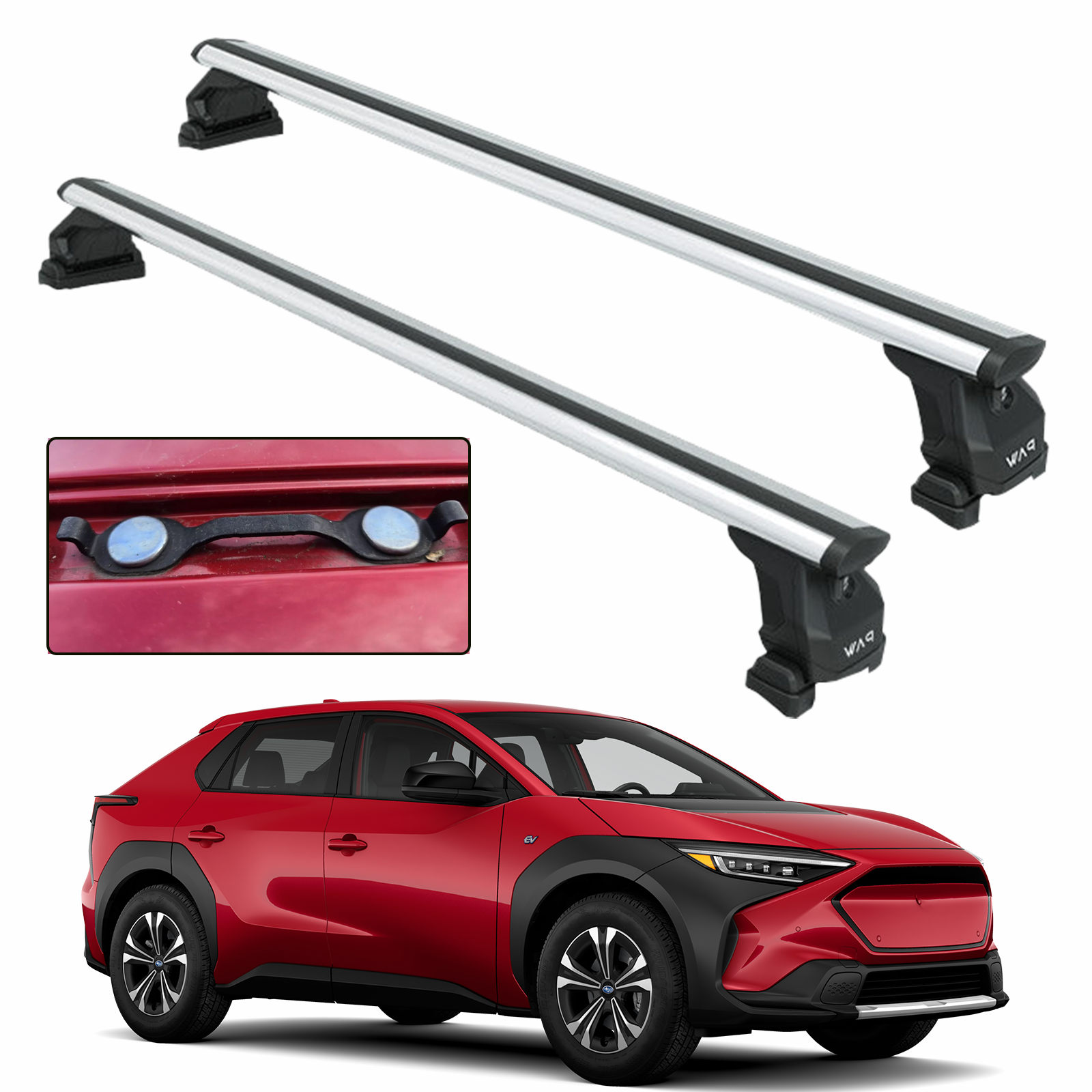 Für Subaru Solterra 2023-Up Dachträger Querträger Metallhalterung Flush Rail Alu Silber