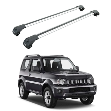 Suzuki Jimny Mk3 1998-2018 Roof Rack Cross Bars Raised Rail, Silver