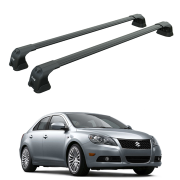 Für Suzuki Kizashi 2010–2013, Dachträgersystem, Träger, Querträger, Aluminium, abschließbar, hochwertige Metallhalterung, schwarz
