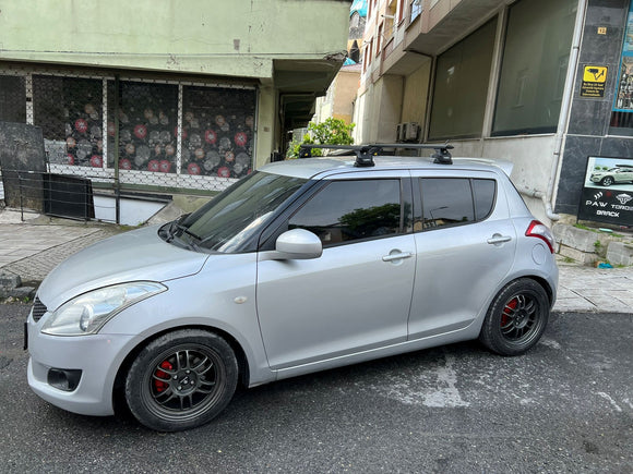 For Suzuki Swift 2010-2017 Roof Rack Cross Bars Fix Point Alu Silver