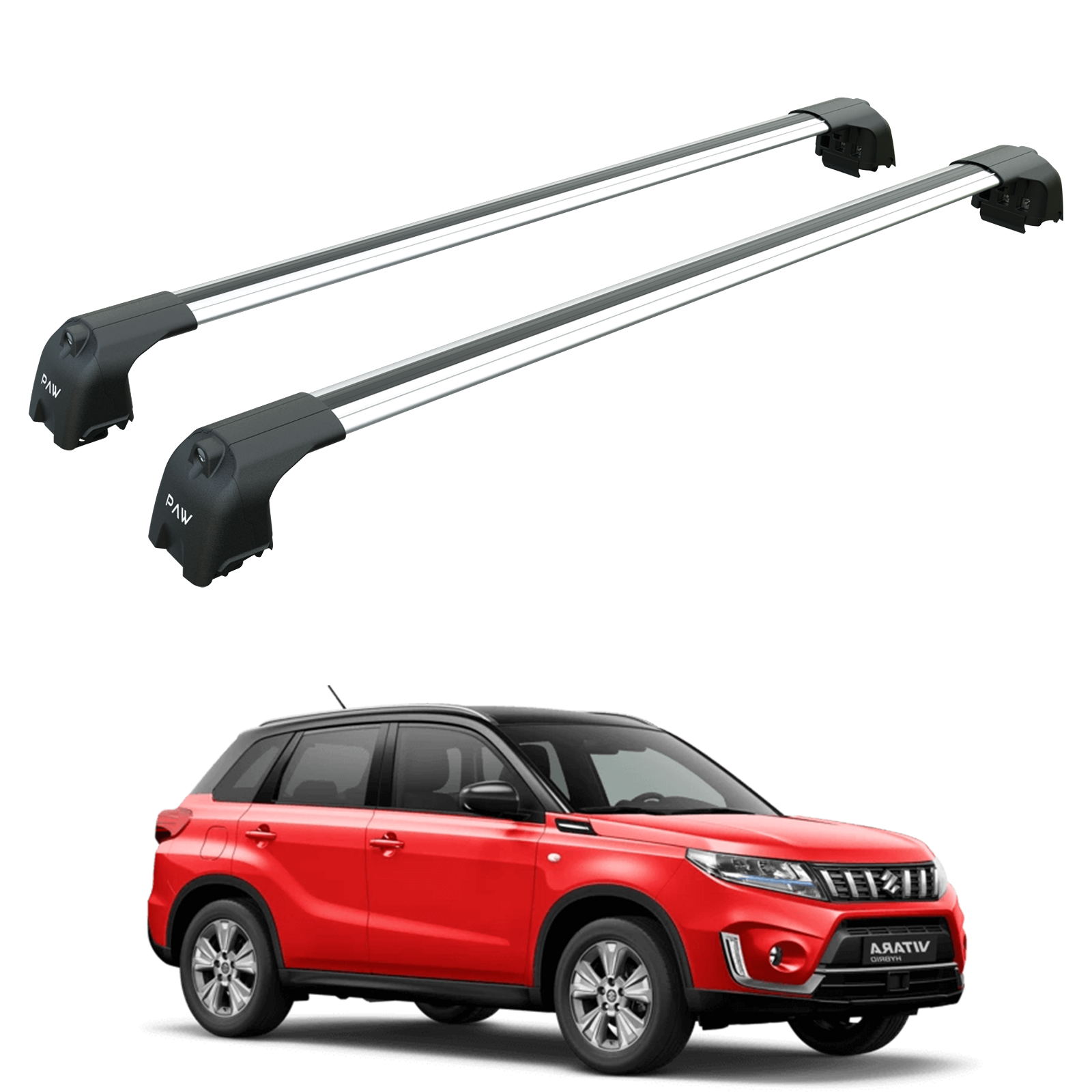 Für Suzuki Vitara ab 2015, Dachträgersystem, Träger, Querträger, Aluminium, abschließbar, hochwertige Metallhalterung, silberfarben