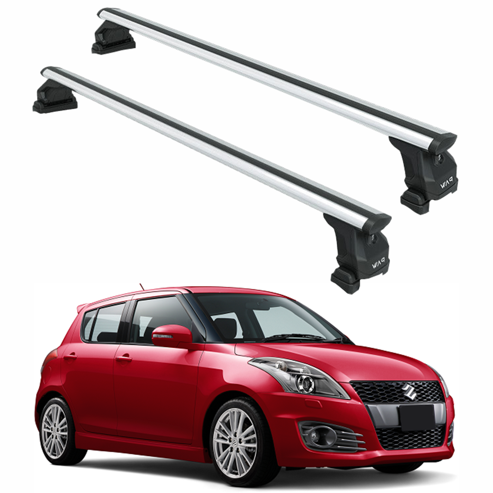 For Suzuki Swift 2010-2017 Roof Rack Cross Bars Fix Point Alu Silver