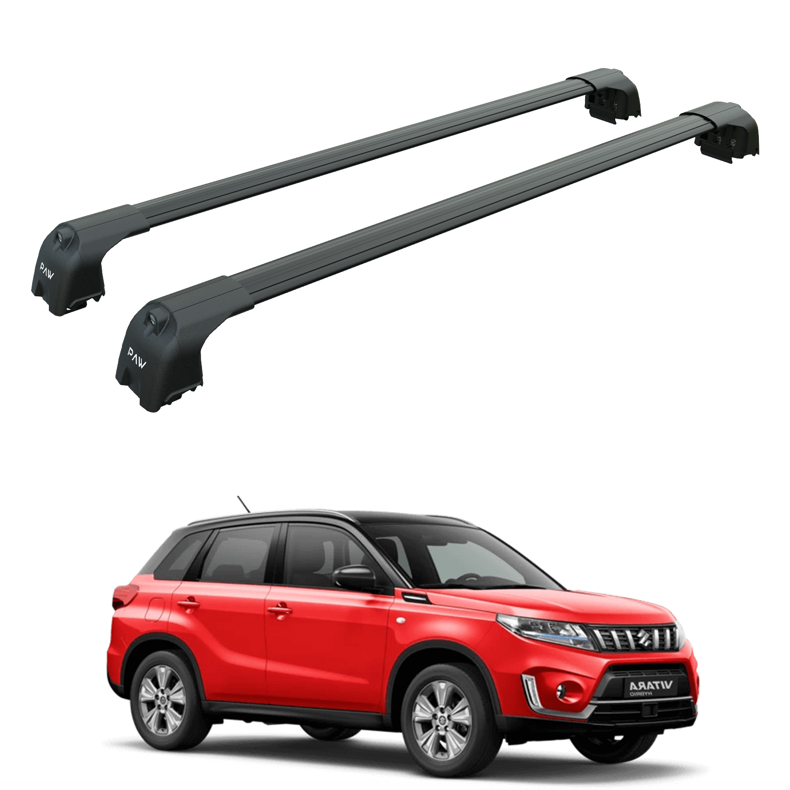 For Suzuki Vitara 2015-2025 Roof Rack Cross Bars Flush Rail Alu Black