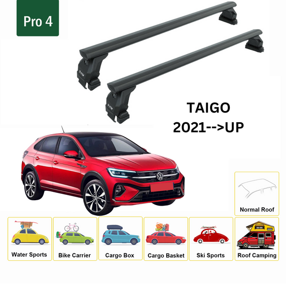 For Volkswagen Taigo 2021-2025 Roof Rack Cross Bar Normal Roof Alu Black