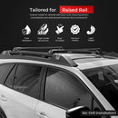 For Hyundai i30 Wagon 2008-2012 Roof Rack Cross Bars Raised Rail, Black-12