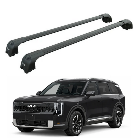 Für Kia Telluride 2020-Up Dachträgersystem, Aluminium-Querstange, Metallhalterung, abschließbar, Schwarz