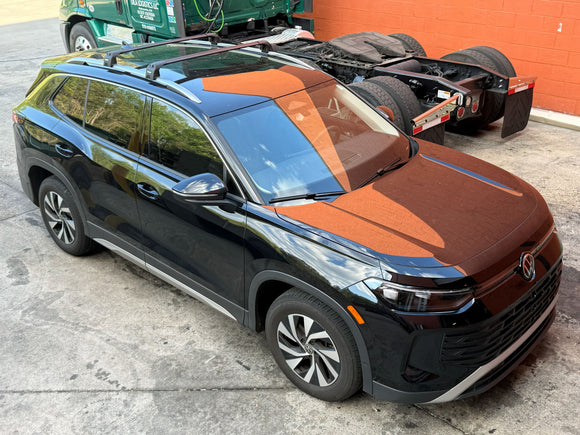 For Volkswagen Tiguan (2024-2026) Roof Rack Cross Bar Raised Rails, Black