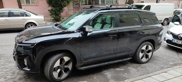 For KGM Torres 2023-2025 Roof Rack System, Aluminium Cross Bar, Flush Rail, Silver