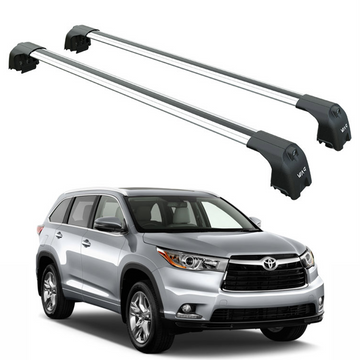 For Toyota Highlander 2014-2019 Roof Rack Cross Bars Metal Bracket Flush Rail Alu  Silver