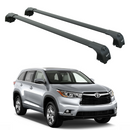 Für Toyota Highlander 2014–19 Dachträger, Querträger, Metallhalterung, bündige Schiene, Alu, Schwarz-1