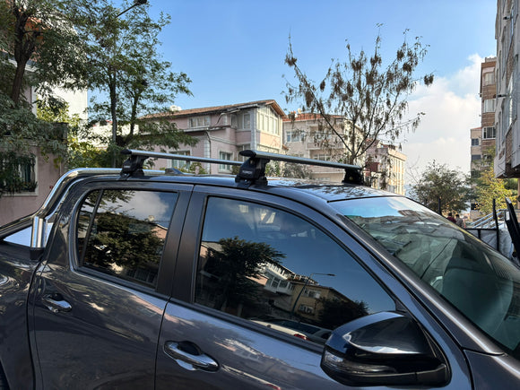 For Toyota Hilux Mk9 (2021-2025) Normal Roof Rack Cross Bars, Silver